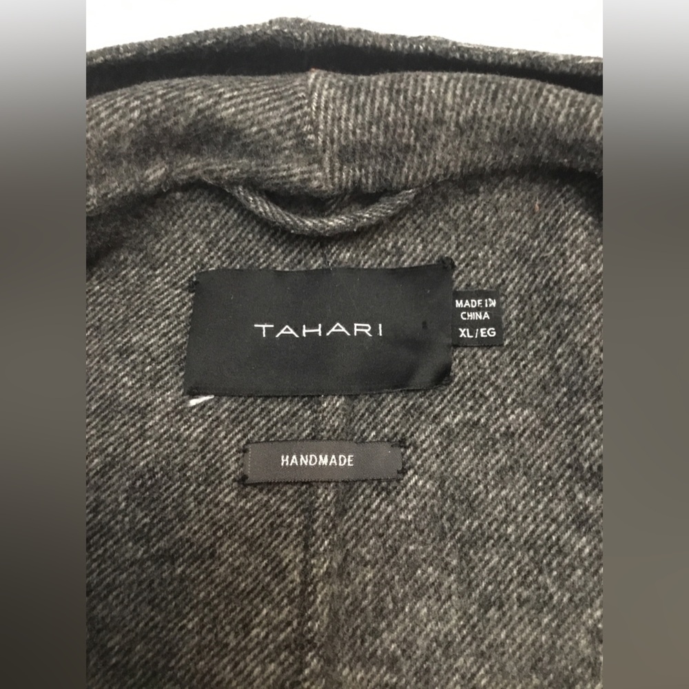 TAHARI Gray Open Front Belted Coat - Picture 4 of 14